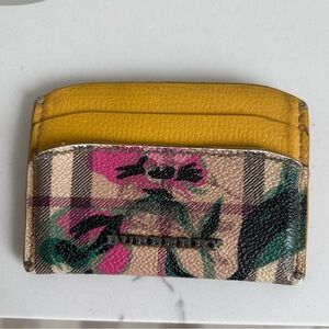 Burberry Yellow and Floral Card Holder